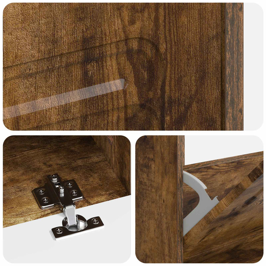 Schoenenkast UTRECHT 78 x 24 x 100 cm Bewerkt hout
