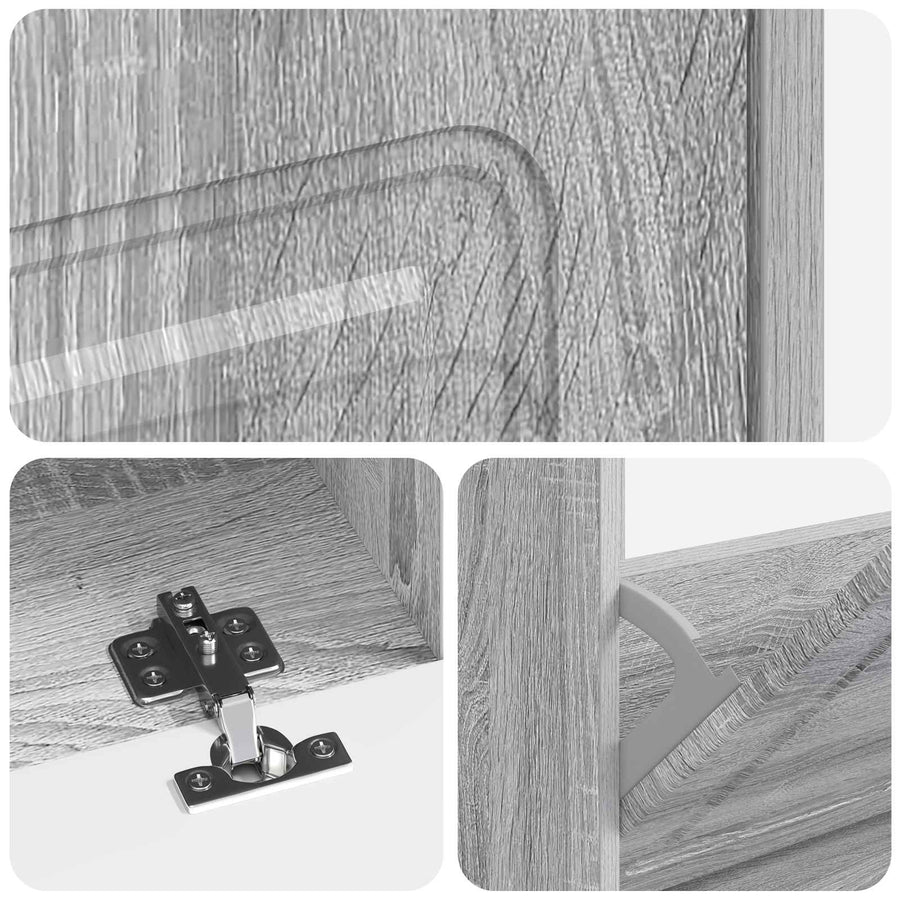 Schoenenkast UTRECHT 78 x 24 x 100 cm Bewerkt hout Grijs Sonoma