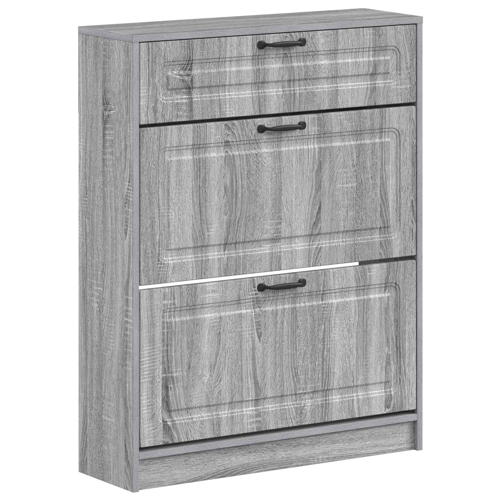 Schoenenkast UTRECHT 78 x 24 x 100 cm Bewerkt hout Grijs Sonoma