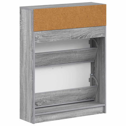 Schoenenkast UTRECHT 78 x 24 x 100 cm Bewerkt hout Grijs Sonoma