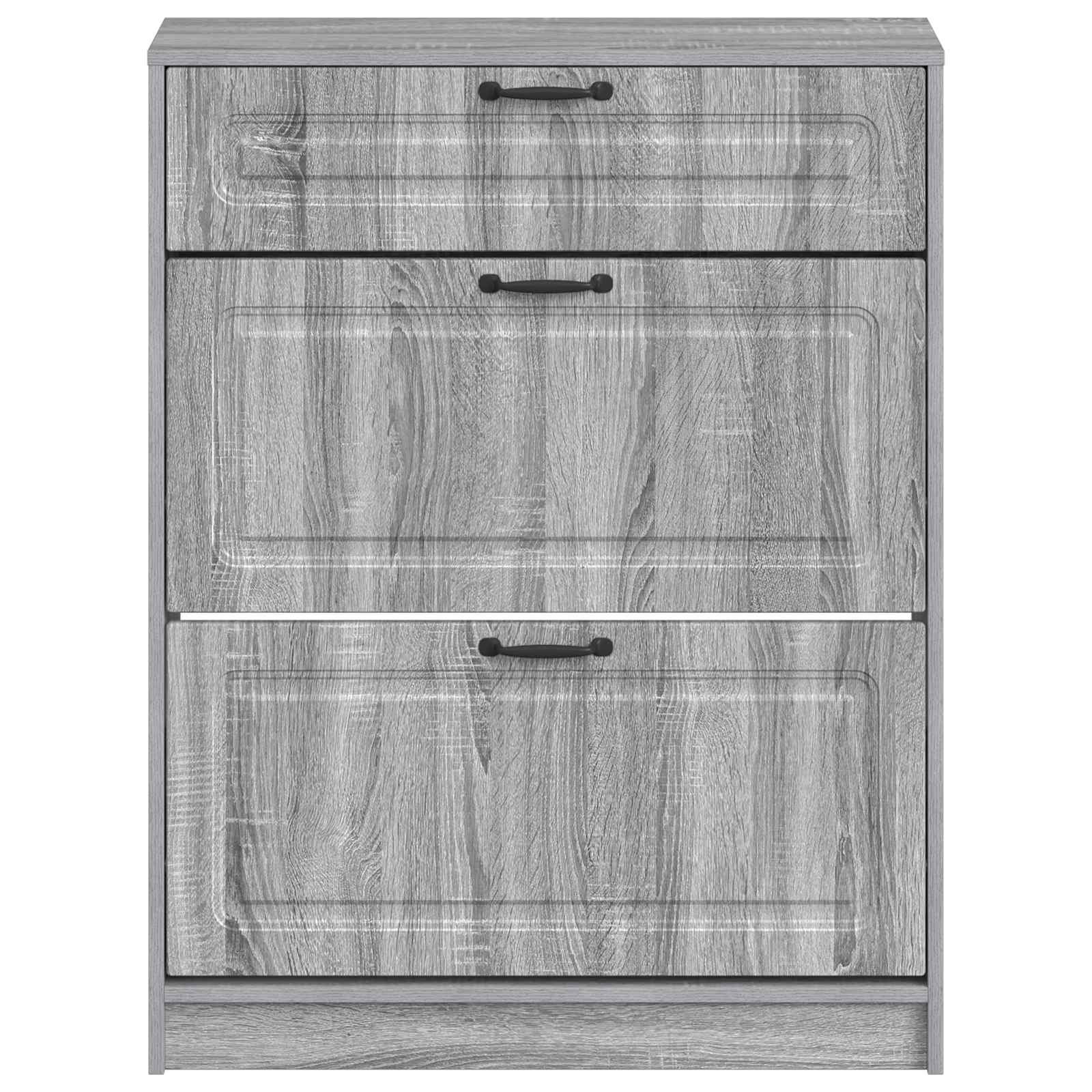 Schoenenkast UTRECHT 78 x 24 x 100 cm Bewerkt hout Grijs Sonoma