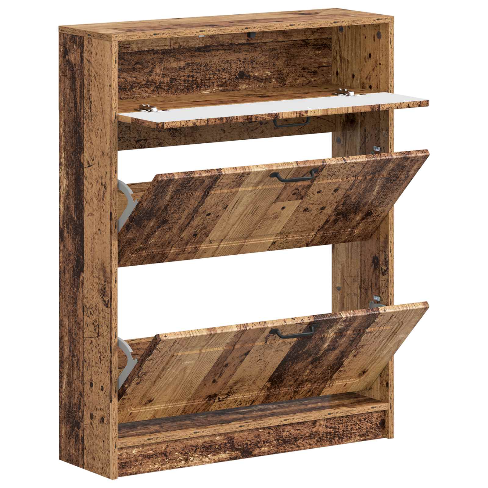 Schoenenkast UTRECHT 78 x 24 x 100 cm Bewerkt hout Oud hout