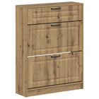 Schoenenkast 78x24x100 cm bewerkt hout Artisanaal eiken