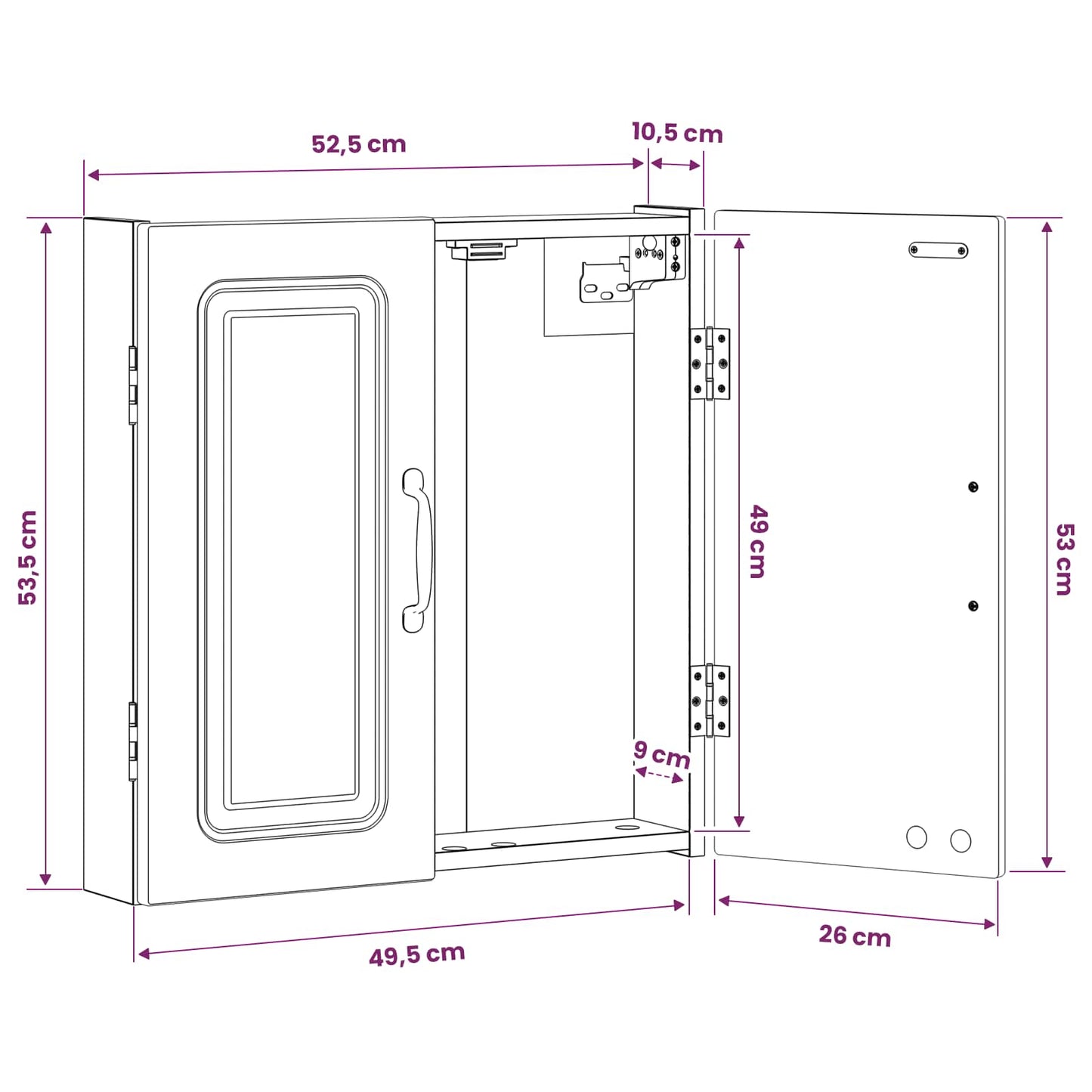 Dartbord Kabinet UTRECHT Wit 52,5 x 10,5 x 53,5 cm Bewerkt hout