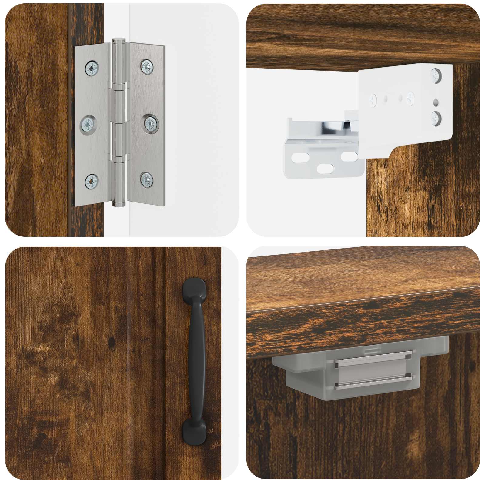 Dartbord Kabinet UTRECHT Gerookt eiken 52,5 x 10,5 x 53,5 cm