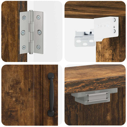 Dartbord Kabinet UTRECHT Gerookt eiken 52,5 x 10,5 x 53,5 cm
