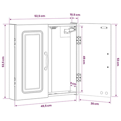 Dartbord Kabinet UTRECHT Oud hout 52,5 x 10,5 x 53,5 cm