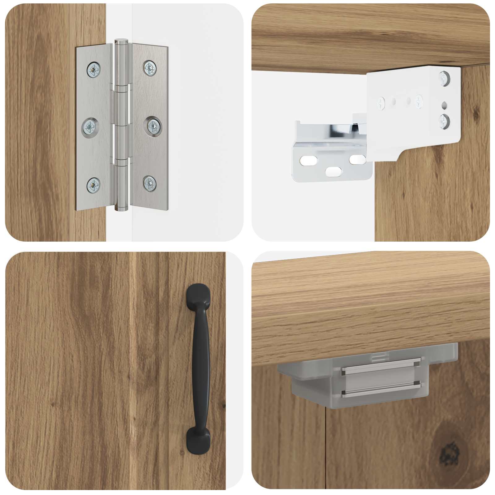 Dartbord Kabinet UTRECHT Artisanaal eiken 52,5 x 10,5 x 53,5 cm