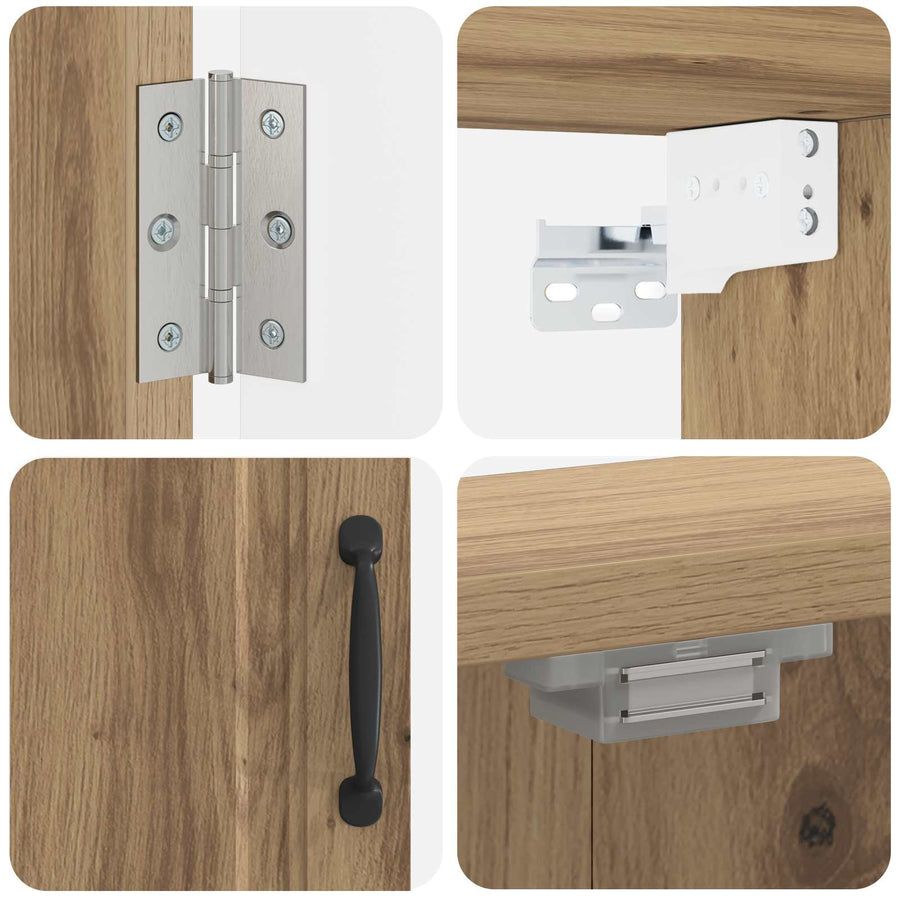 Dartbord Kabinet UTRECHT Artisanaal eiken 52,5 x 10,5 x 53,5 cm