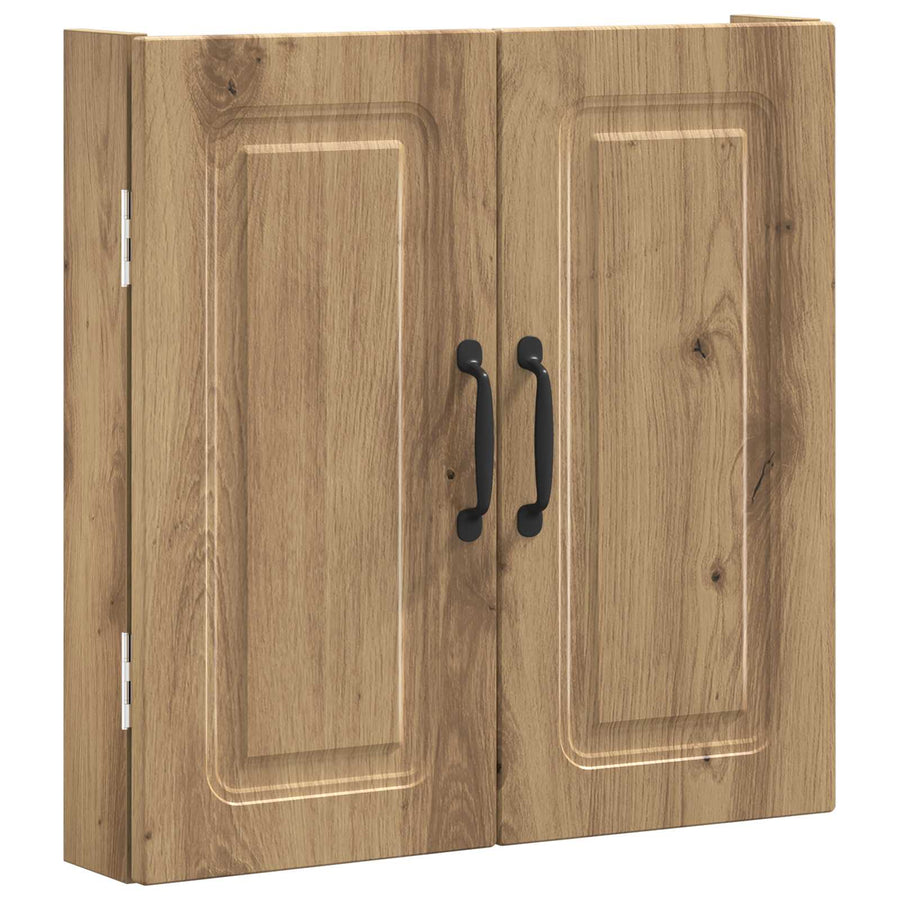 Dartbord Kabinet UTRECHT Artisanaal eiken 52,5 x 10,5 x 53,5 cm