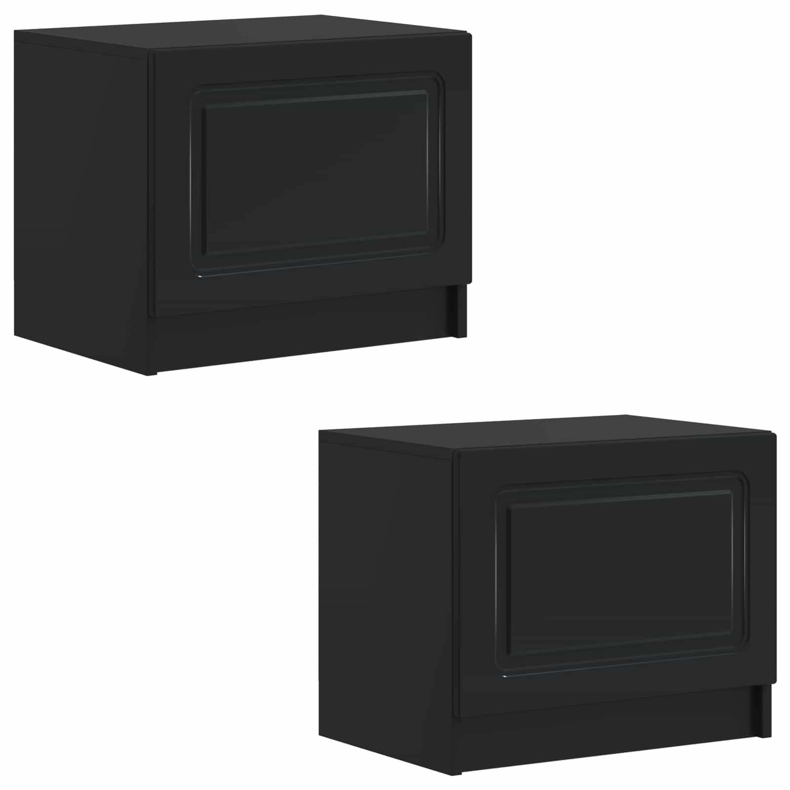 Tv-meubel Zwart Bewerkt hout