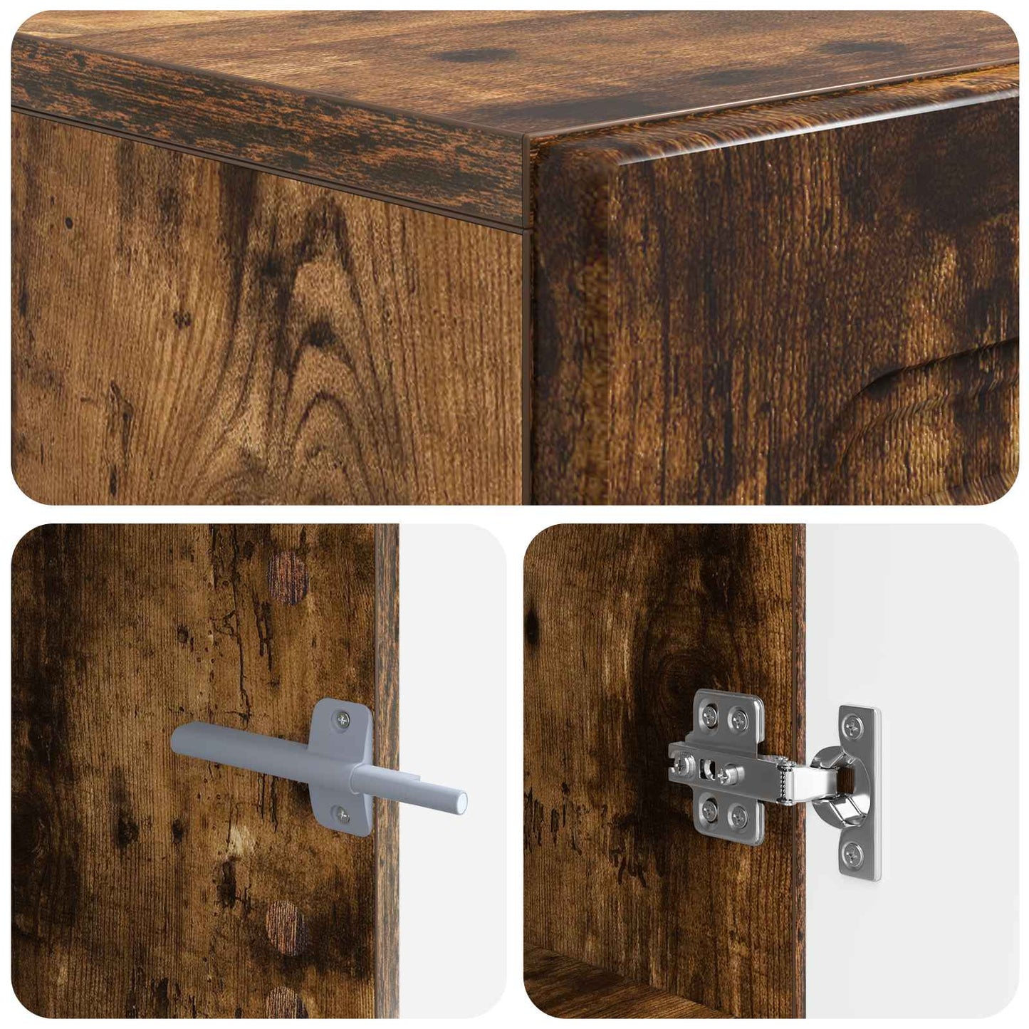 Tv-meubel Gerookt eiken Bewerkt hout
