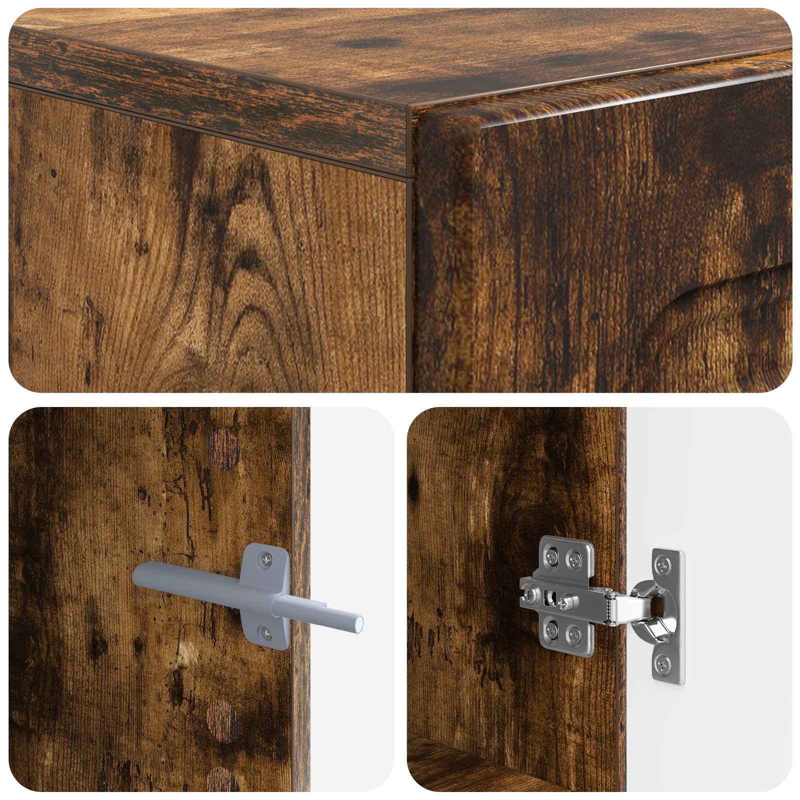 Tv-meubel Gerookt eiken Bewerkt hout