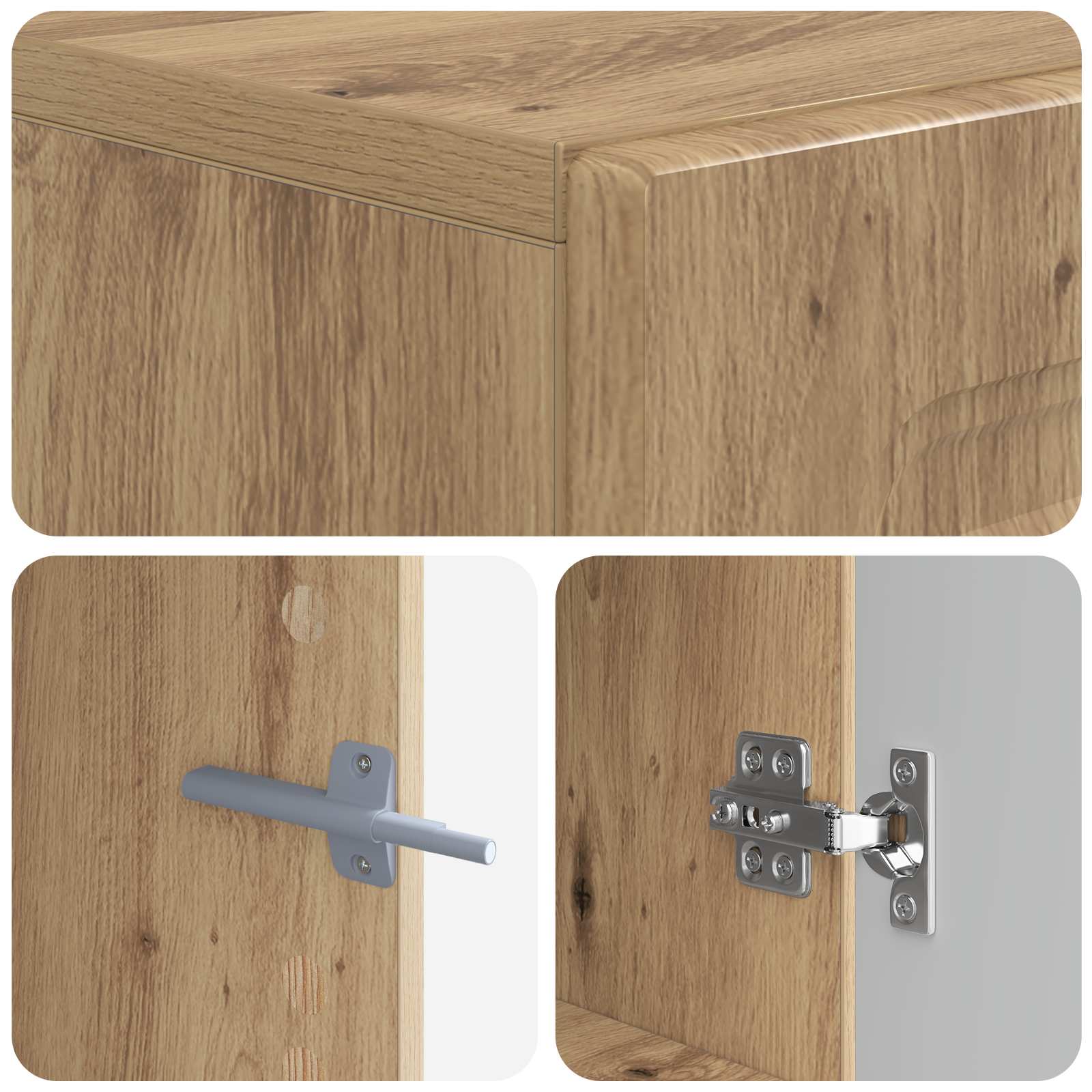Tv-meubel Artisanaal eiken Bewerkt hout