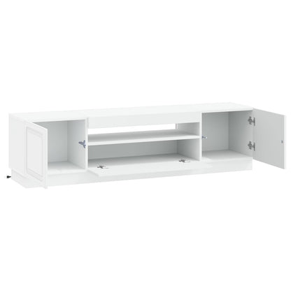 LED tv-meubel Wit Bewerkt hout