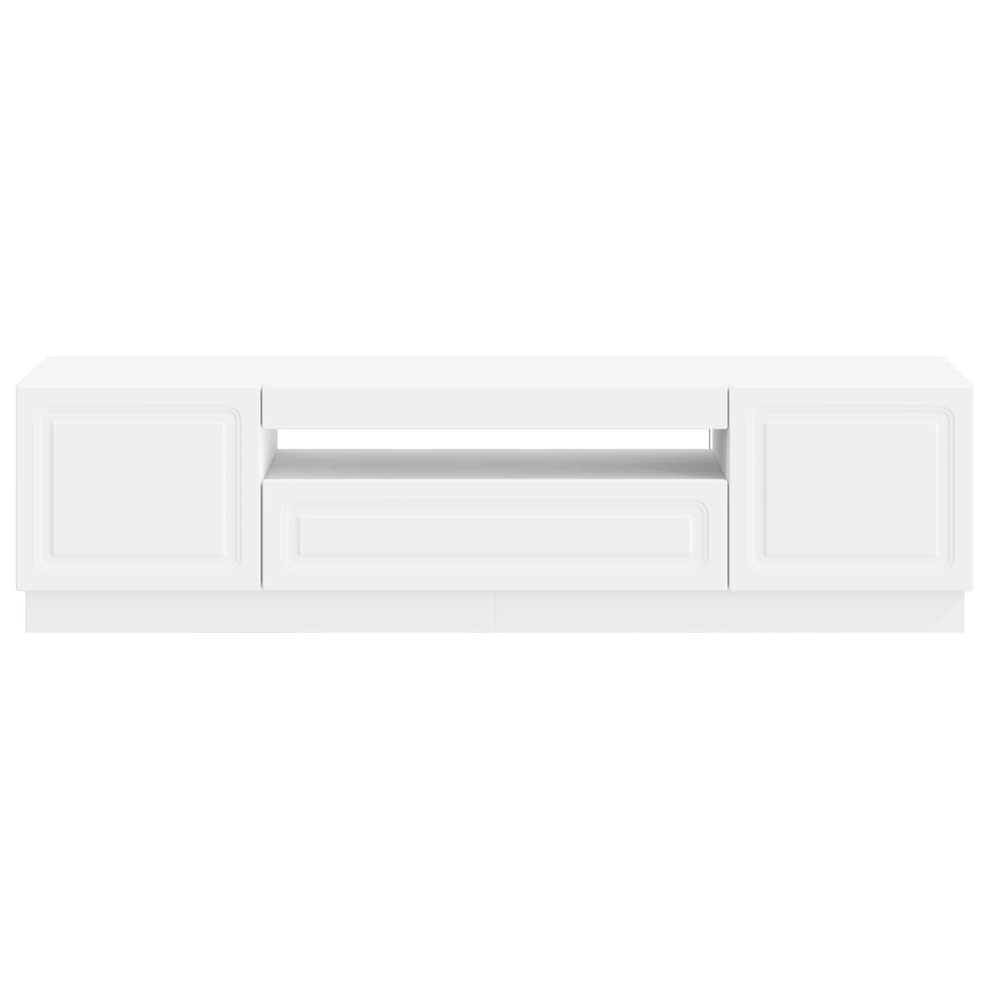 LED tv-meubel Wit Bewerkt hout