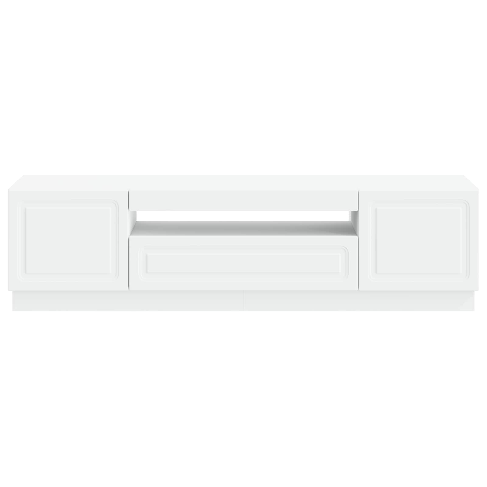 LED tv-meubel Wit Bewerkt hout