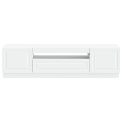 LED tv-meubel Wit Bewerkt hout