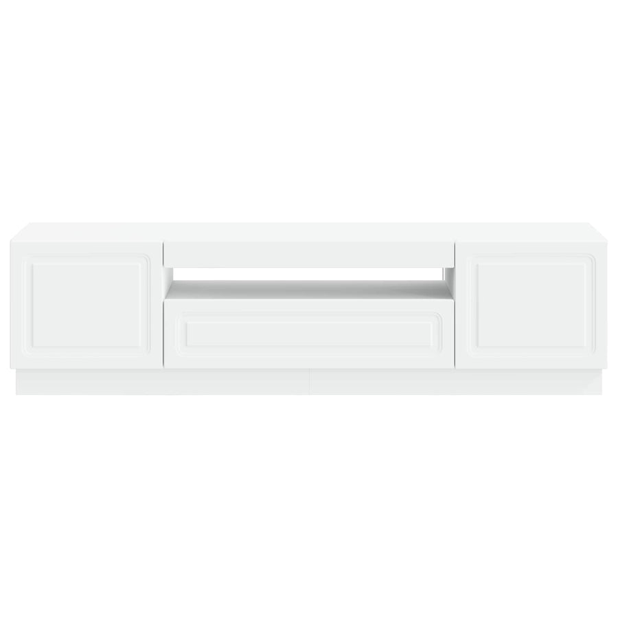 LED tv-meubel Wit Bewerkt hout