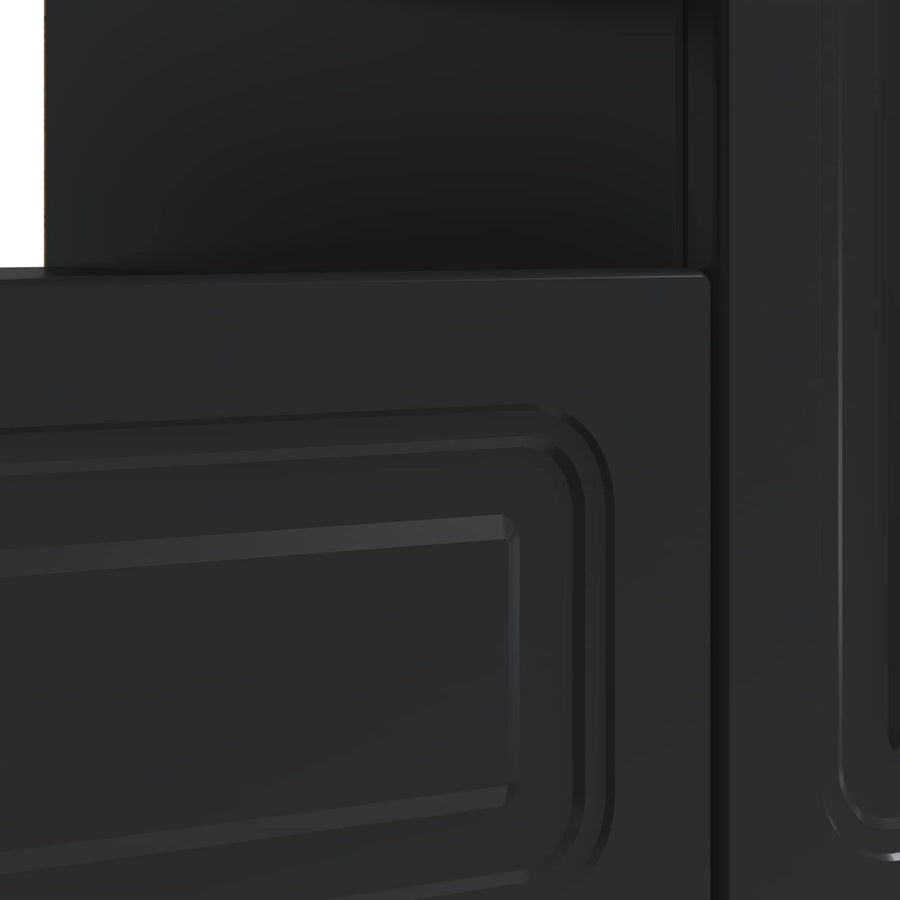 LED tv-meubel Zwart Bewerkt hout
