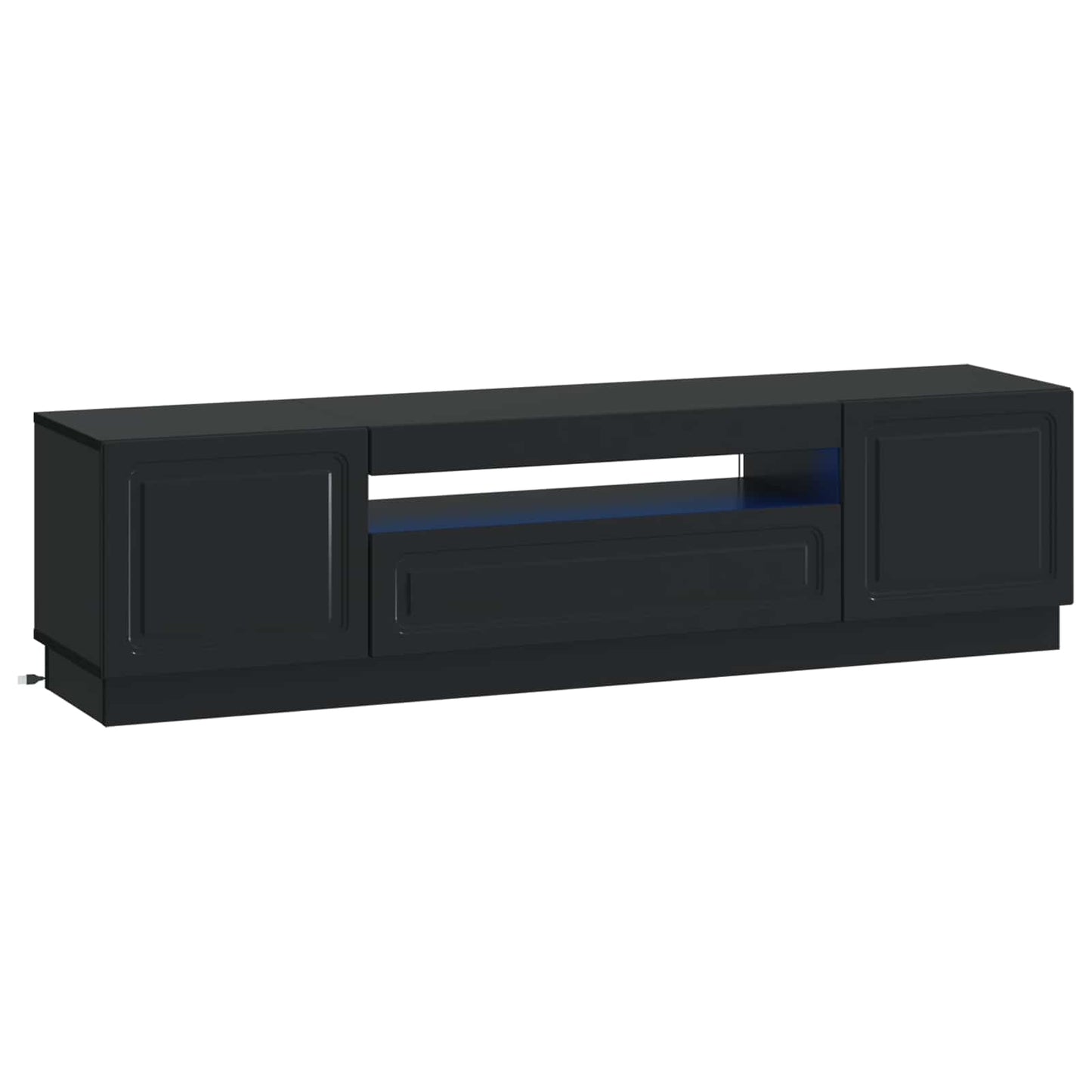 LED tv-meubel Zwart Bewerkt hout