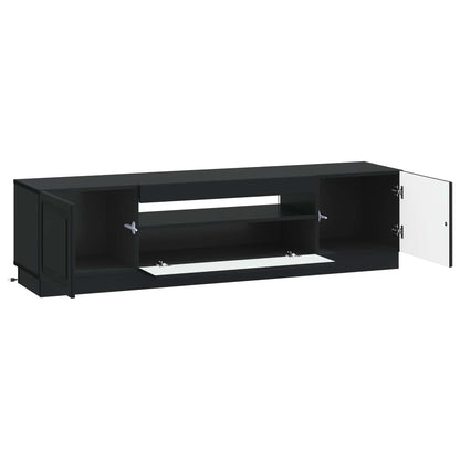 LED tv-meubel Zwart Bewerkt hout