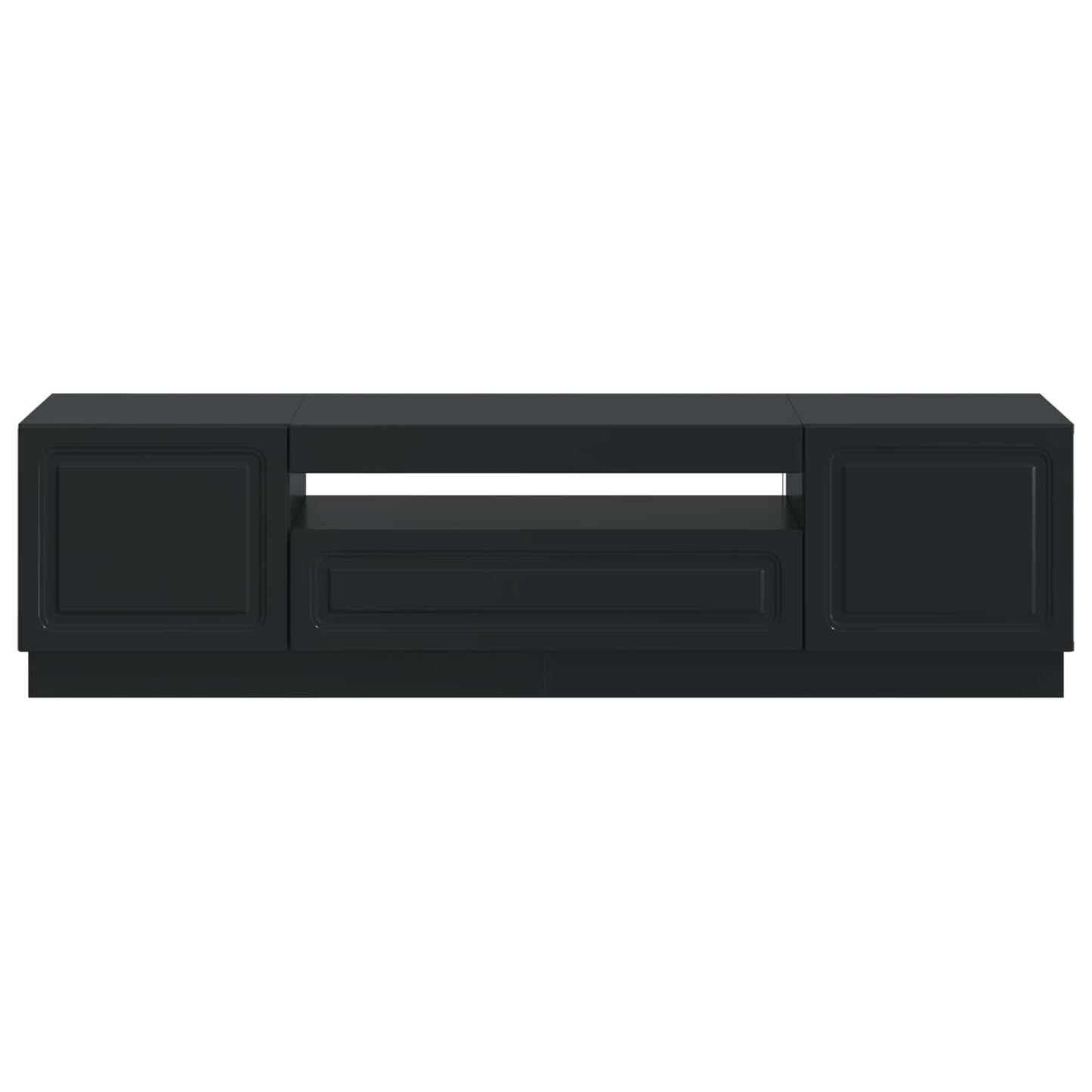 LED tv-meubel Zwart Bewerkt hout