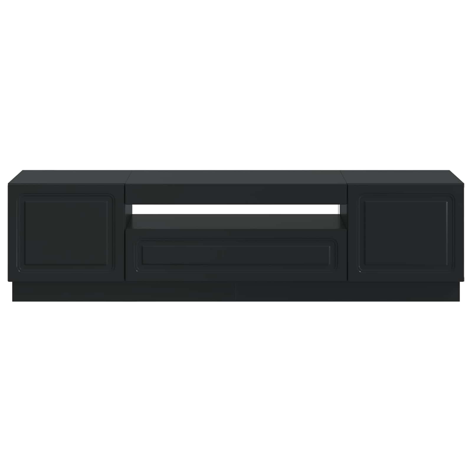 LED tv-meubel Zwart Bewerkt hout