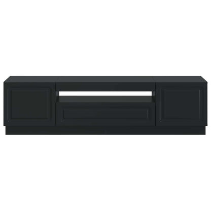 LED tv-meubel Zwart Bewerkt hout