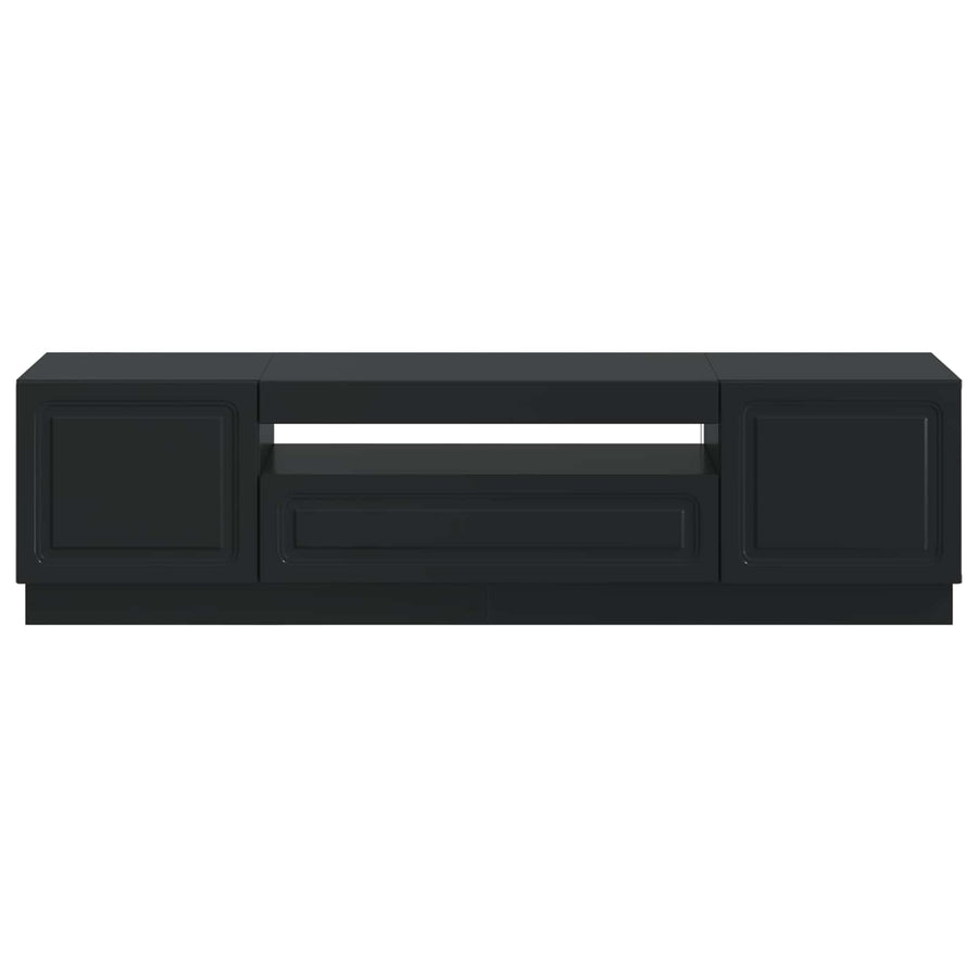 LED tv-meubel Zwart Bewerkt hout