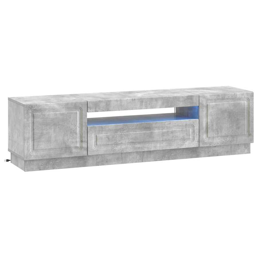 LED tv-meubel Betongrijs Bewerkt hout