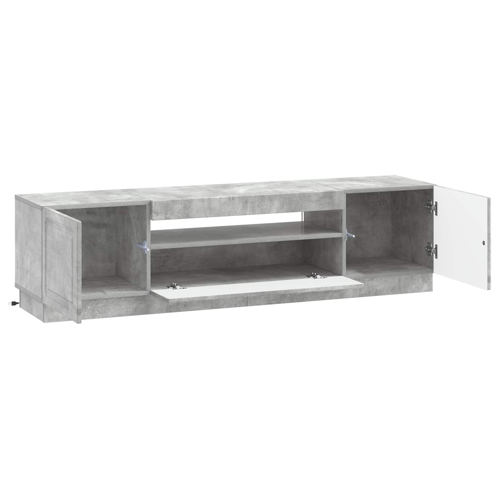 LED tv-meubel Betongrijs Bewerkt hout