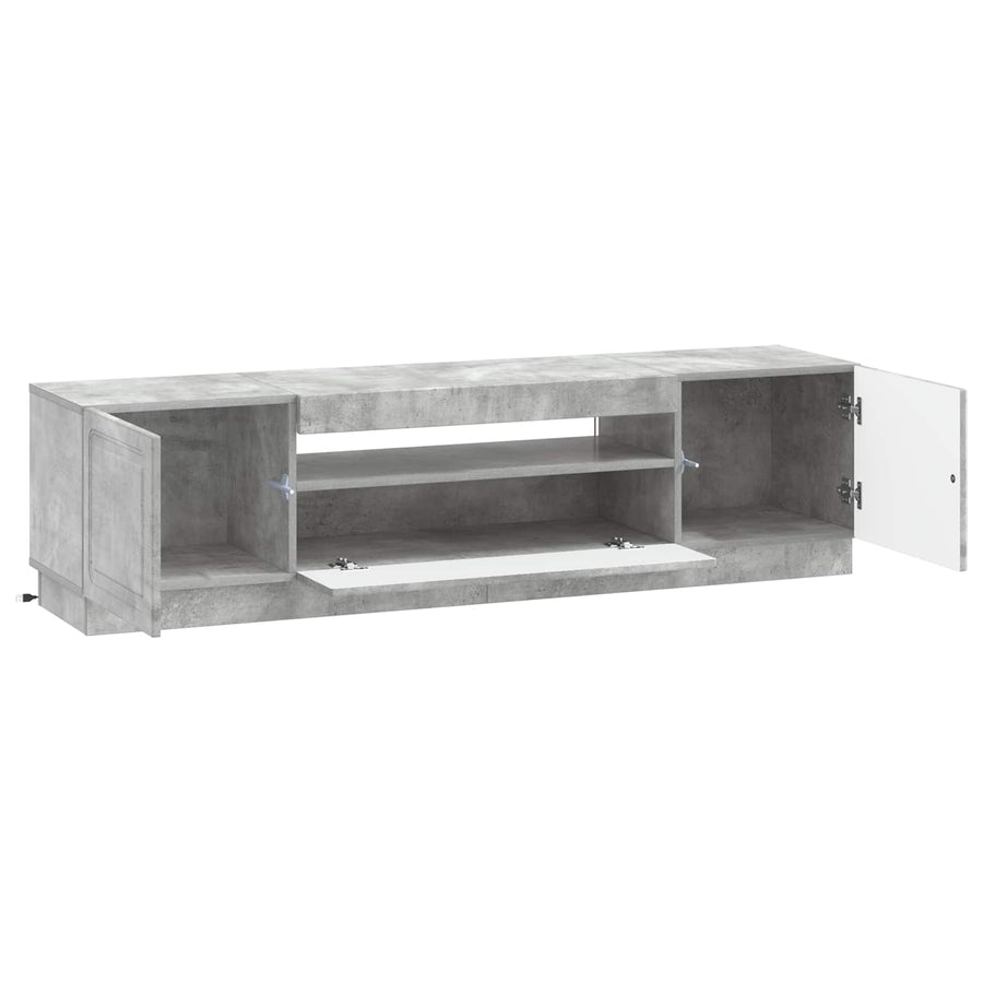 LED tv-meubel Betongrijs Bewerkt hout