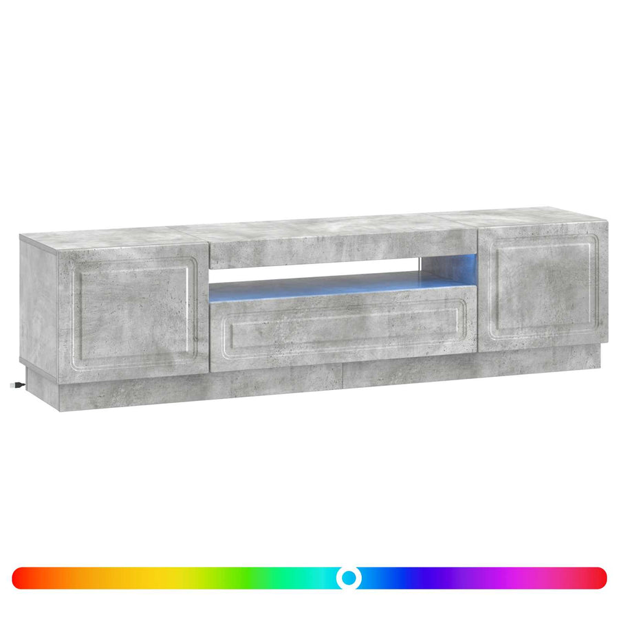 LED tv-meubel Betongrijs Bewerkt hout