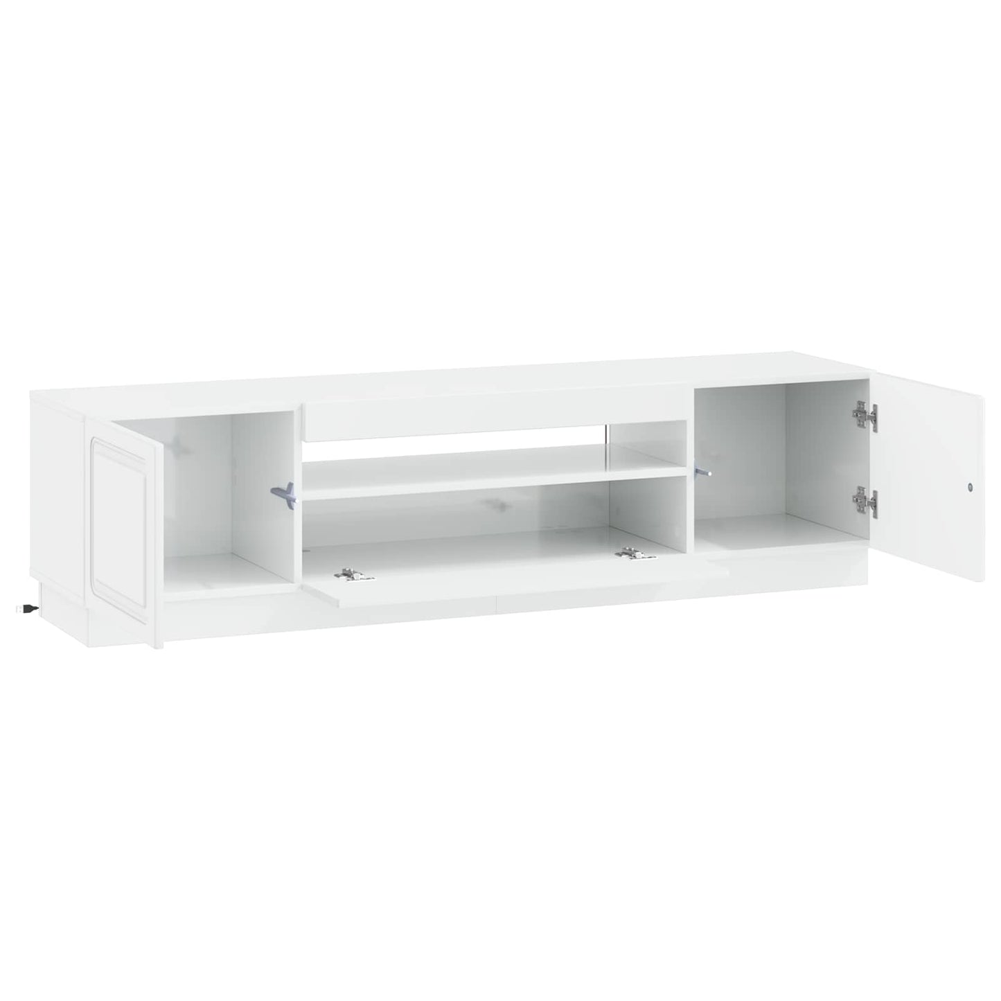 LED tv-meubel Hoogglans Wit Bewerkt hout