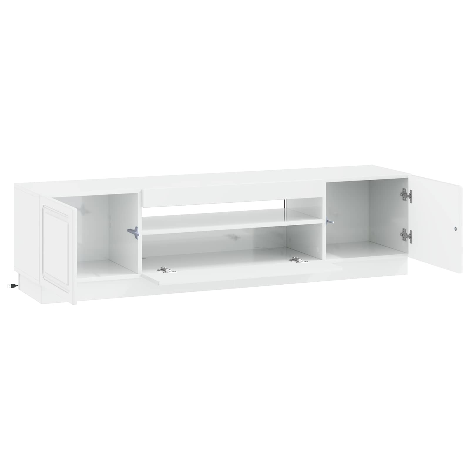 LED tv-meubel Hoogglans Wit Bewerkt hout