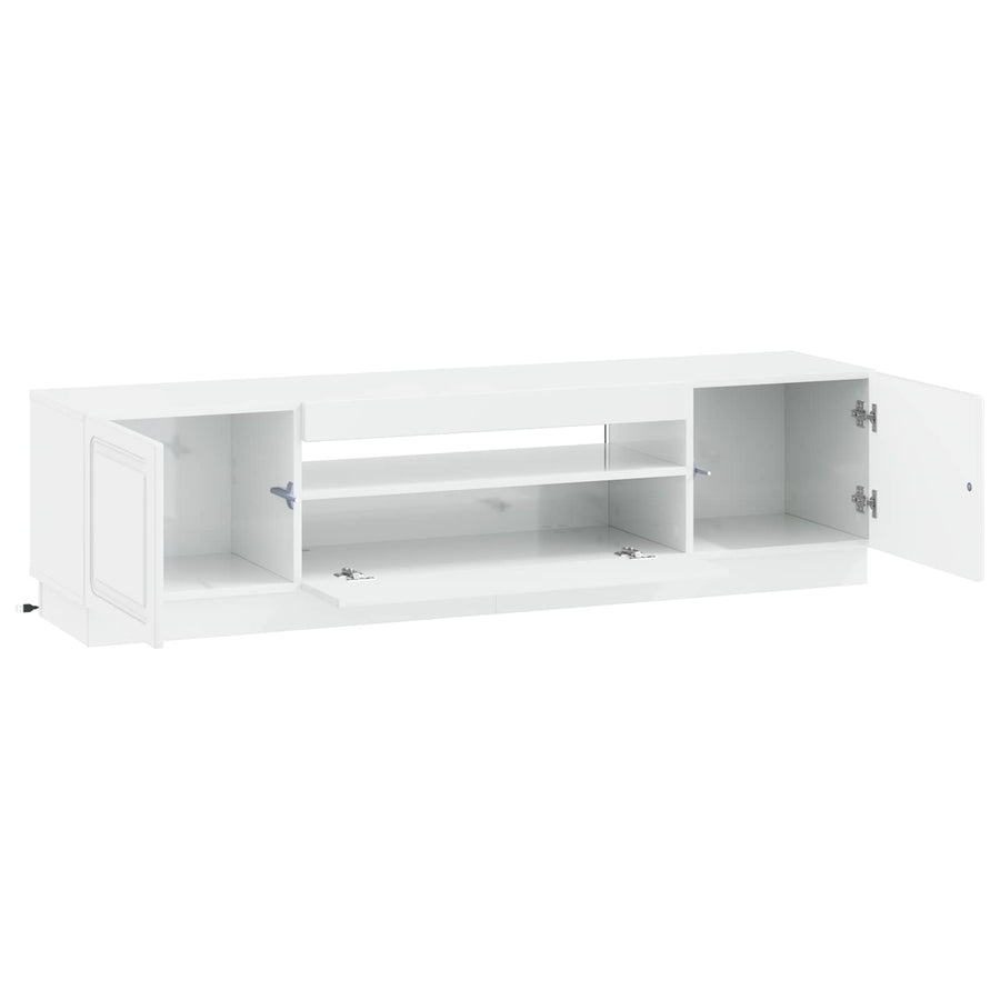 LED tv-meubel Hoogglans Wit Bewerkt hout
