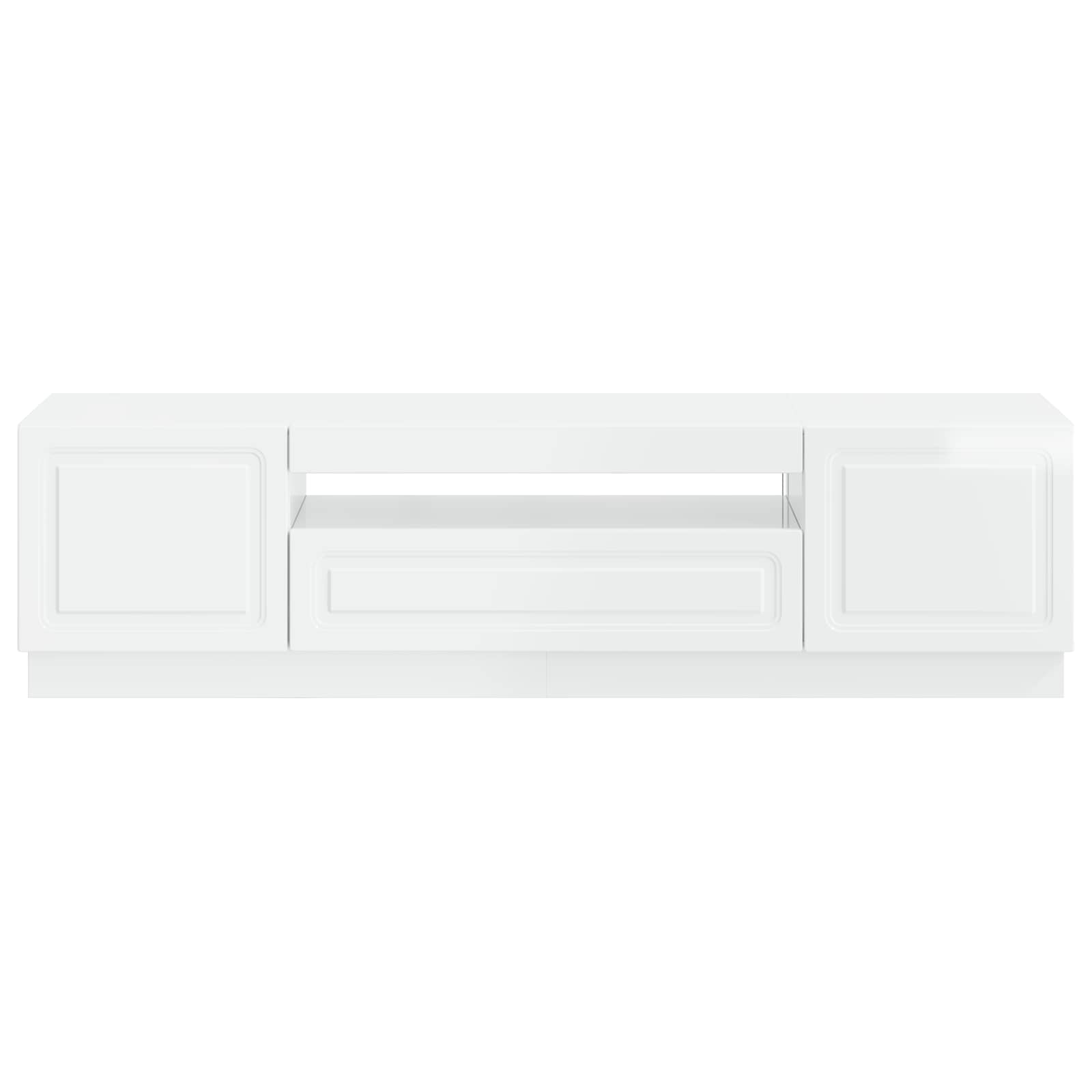 LED tv-meubel Hoogglans Wit Bewerkt hout