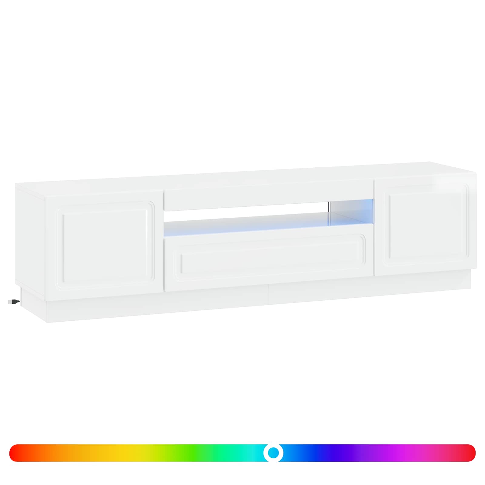 LED tv-meubel Hoogglans Wit Bewerkt hout
