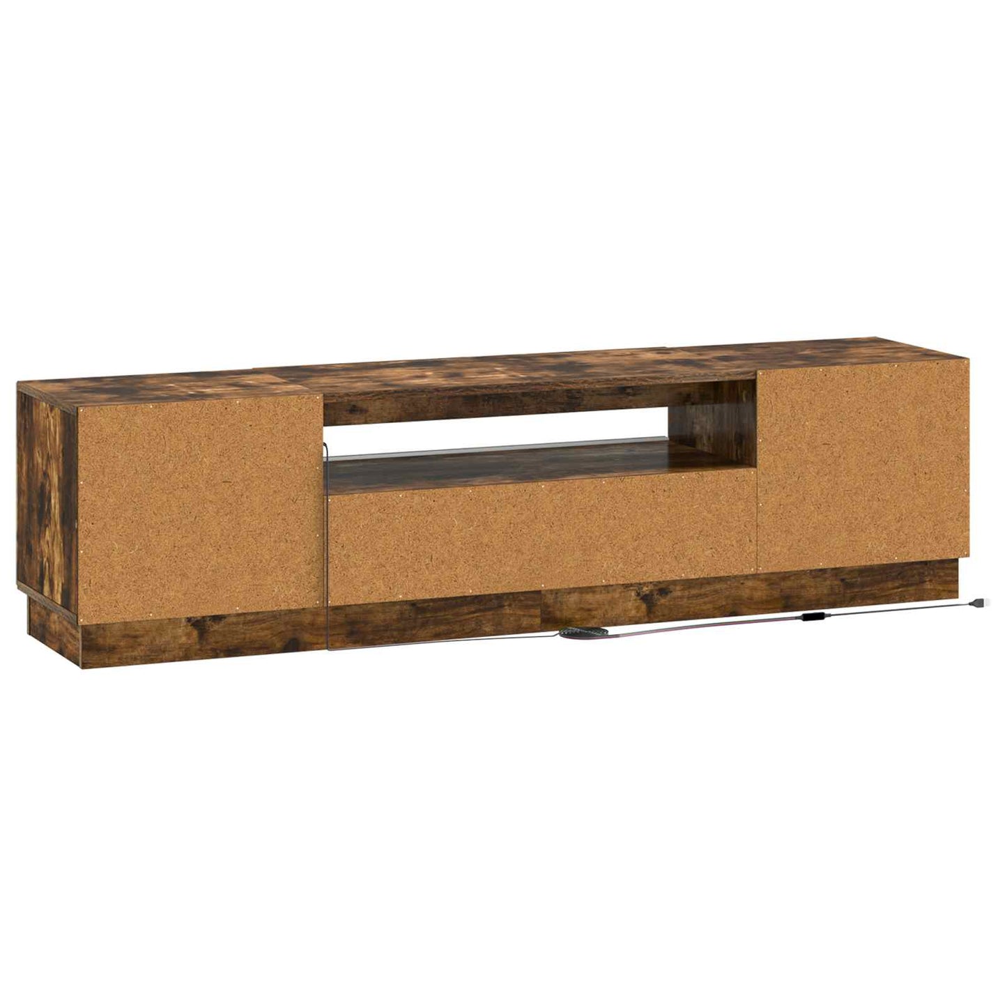 LED tv-meubel Gerookt eiken Bewerkt hout