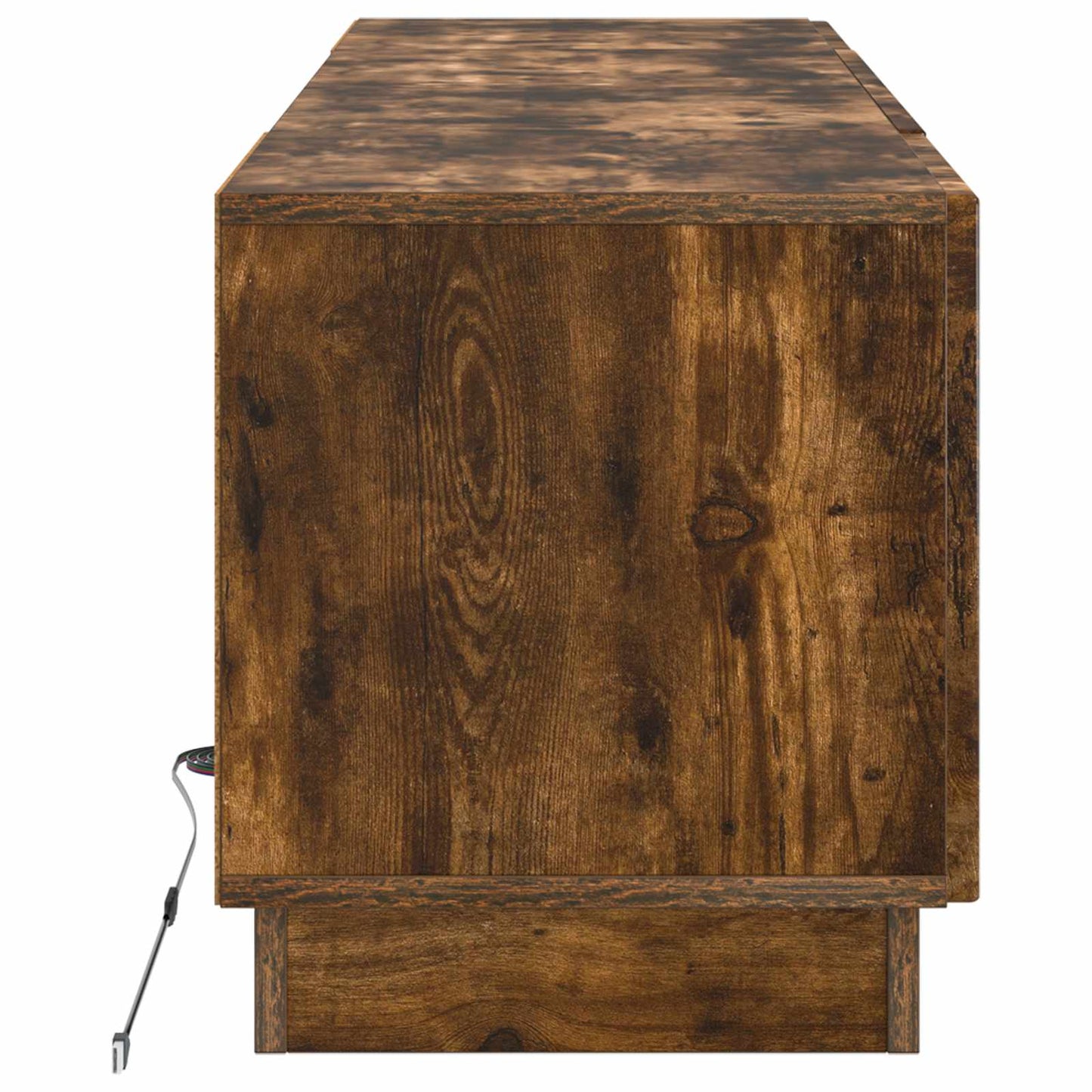 LED tv-meubel Gerookt eiken Bewerkt hout