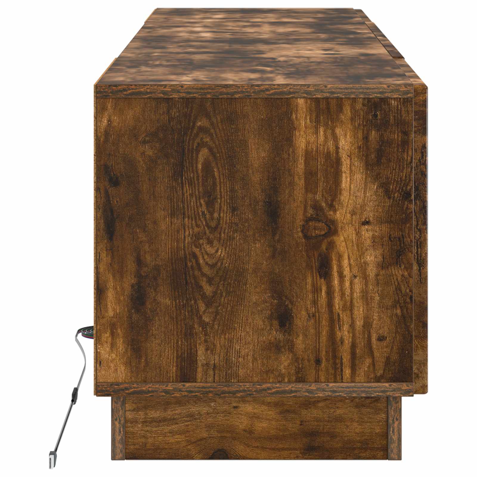 LED tv-meubel Gerookt eiken Bewerkt hout