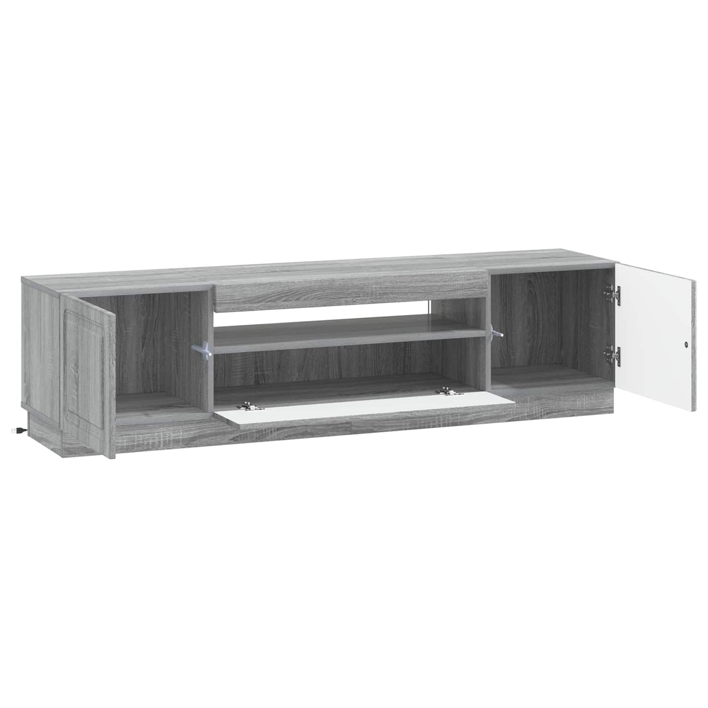 LED tv-meubel Grijs Sonoma Bewerkt hout