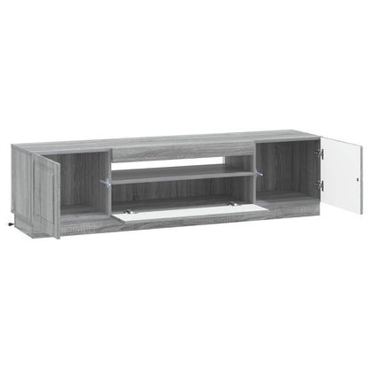 LED tv-meubel Grijs Sonoma Bewerkt hout