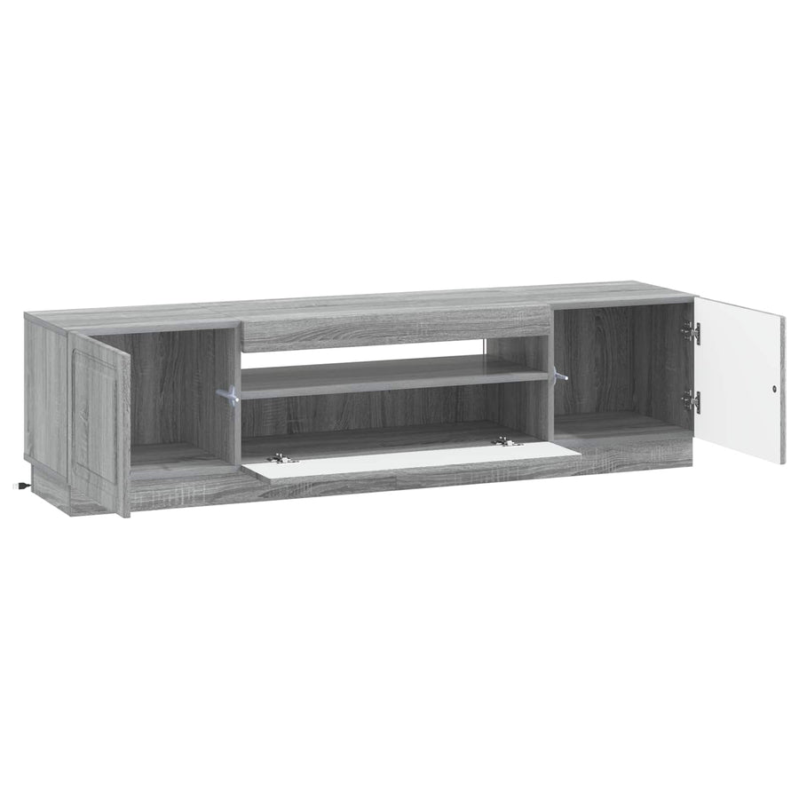 LED tv-meubel Grijs Sonoma Bewerkt hout