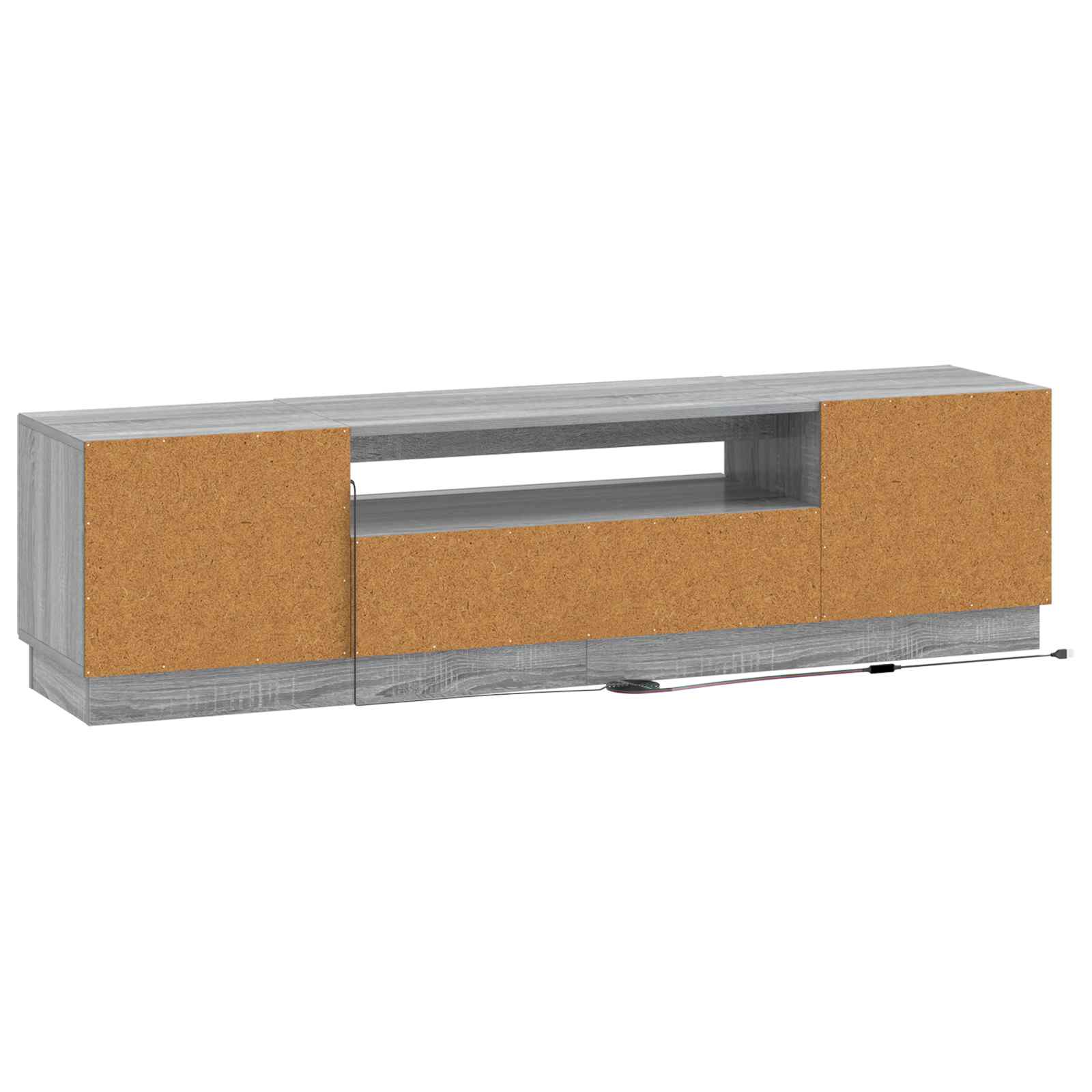 LED tv-meubel Grijs Sonoma Bewerkt hout