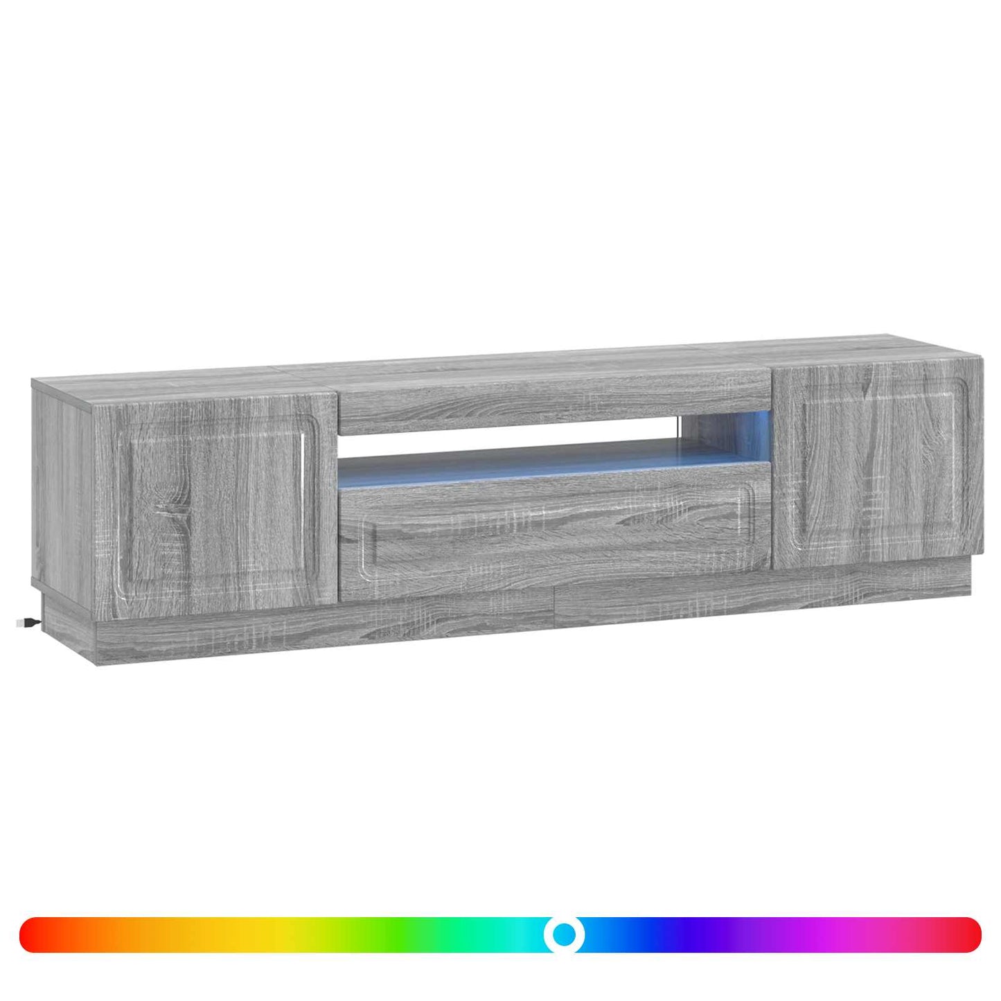 LED tv-meubel Grijs Sonoma Bewerkt hout