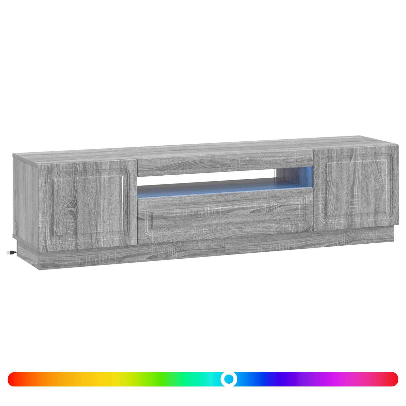 LED tv-meubel Grijs Sonoma Bewerkt hout