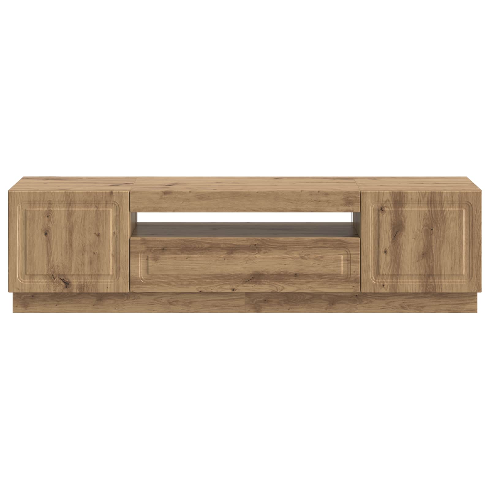 LED tv-meubel Artisanaal eiken Bewerkt hout