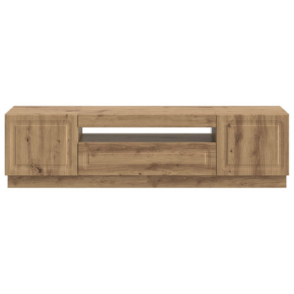 LED tv-meubel Artisanaal eiken Bewerkt hout